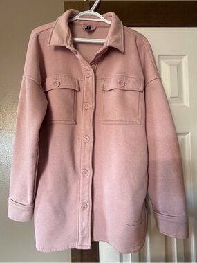 Women's Blush Pink Button-Front Shacket - Brand:
